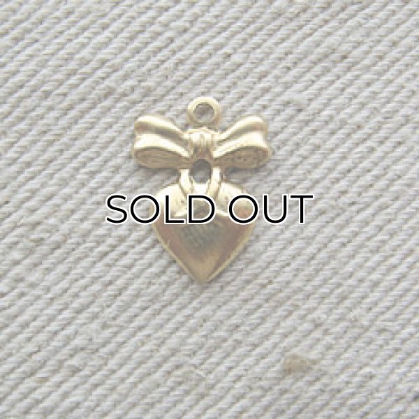 画像1: BRASS HEART+BOW  2個入り (1)