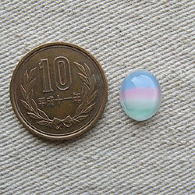 画像1: Vintage Oval Tri-Moonstone Glass Cabochons【12x10】