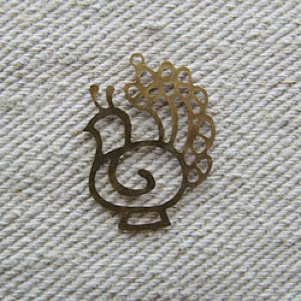 画像1: Peacock BRASS Charm (1)