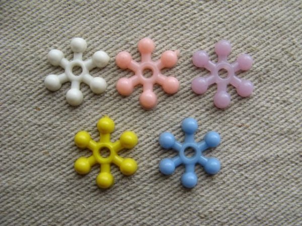 画像1: Vintage 16mm Flower Beads 4個入り (1)