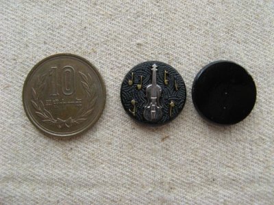 画像2: Vintage Musical instruments Cabochon【BLACK】