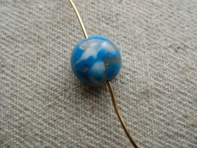 画像2: Vintage Sky-matrix beads 2個入り