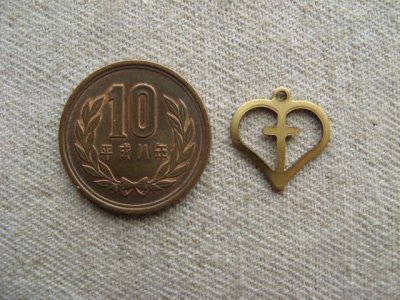 画像1: BRASS Heart+Cross （L)