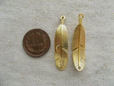 画像1: METAL Gold  Feather Connector 