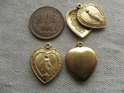 画像2: Brass Slide Medal【Heart】