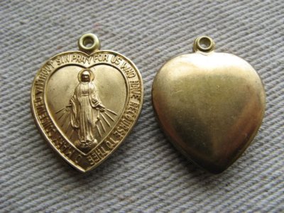 画像1: Brass Slide Medal【Heart】