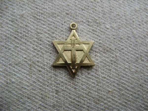 画像1: BRASS Cross+Star of David (1)