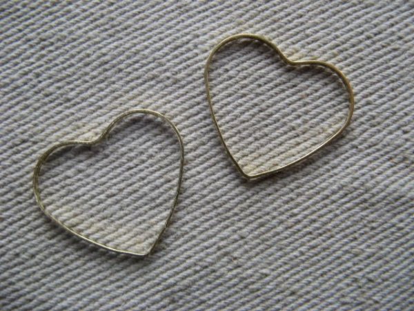 画像1: BRASS Heart Ring 2個いり (1)