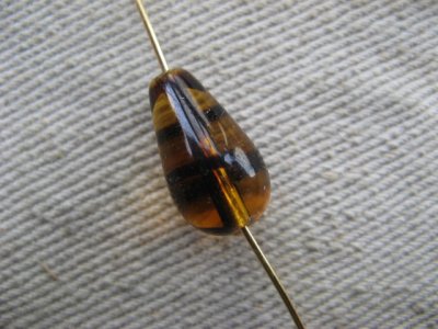 画像2: Glass Tortoise Drop Beads 2個いり