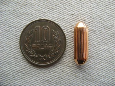 画像1: Vintage Copper Corrugated Tube Beads 2個いり