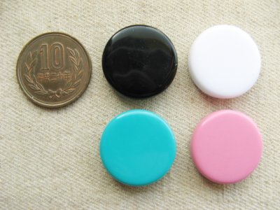 画像1: Plastic Opaque Flat-Round Beads 