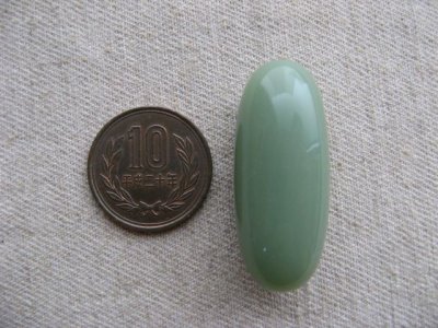 画像1: Vintage Jade Long-Oval Beads (XL)