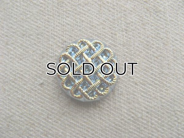 画像1: Glass Gold/Basketweave Cabochon （S) (1)