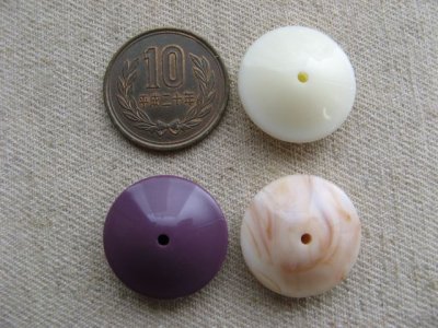 画像1: Vintage Lucite Spacer Disc Beads 21.5mm