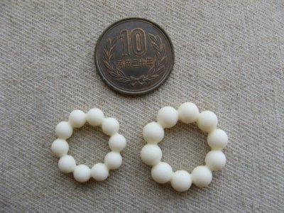 画像1: Vintage Ivory Ball Ring Beads
