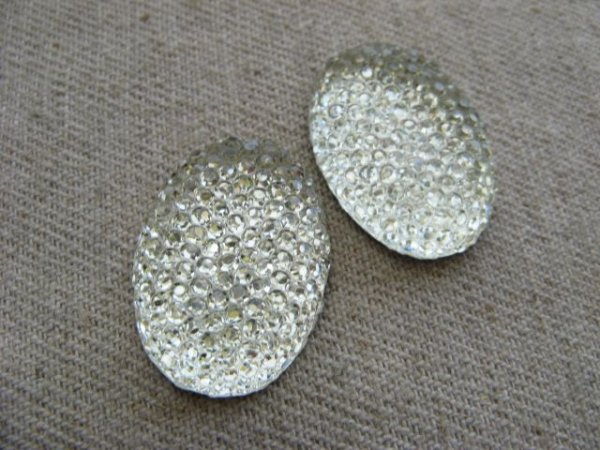 画像1: Oval Crystal Bumpy Cabochon 25x18mm  (1)