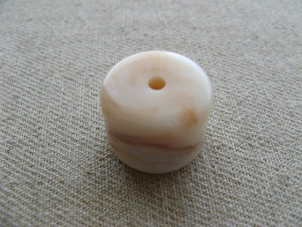 画像1: Vintage Beige Marble Barrel Beads (1)