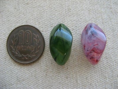 画像3: Plastic Marble Twist Rhombus Beads（L)