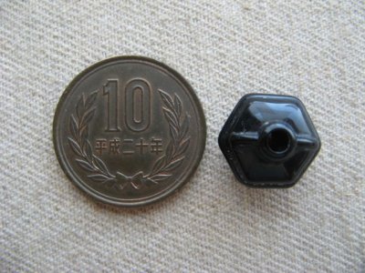 画像1: Vintage Black Hexagon Spacer Beads 