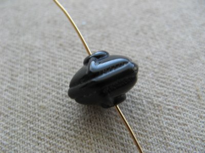 画像2: Vintage Black Hexagon Spacer Beads 