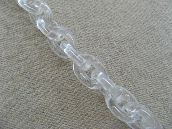 画像1: Vintage Plastic Clear Chain【Oval:14mm】 (1)