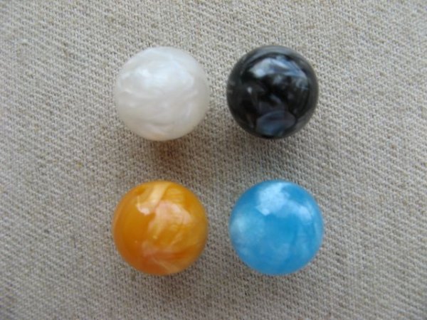 画像1: Plastic Marble Moonglow Ball Beads 14mm  (1)