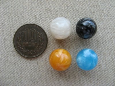 画像1: Plastic Marble Moonglow Ball Beads 14mm 