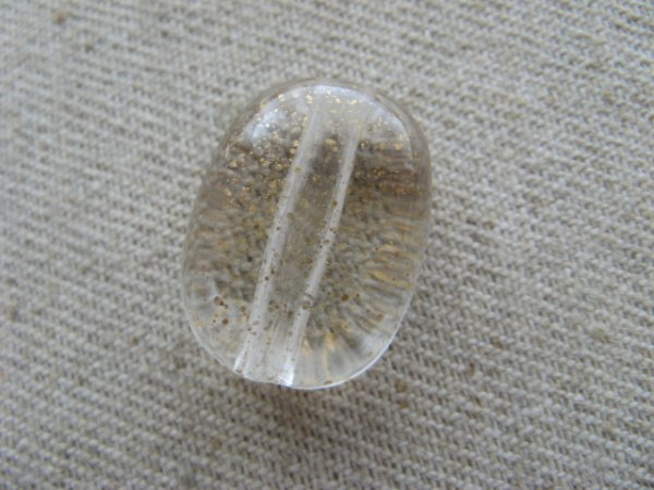 画像1: Plastic Clear+Gold-spray Flat-Rec Beads (薄) (1)
