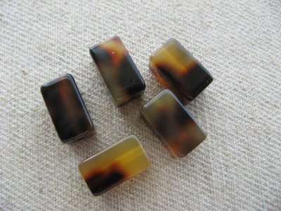 画像3: Vintage Smooth Tortoise Rectangle Beads 2個いり