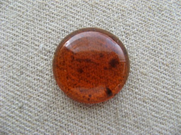 画像1: Vinatge Plastic Amber Spot Round Cabochon (1)