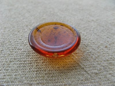 画像1: Vinatge Plastic Amber Spot Round Cabochon