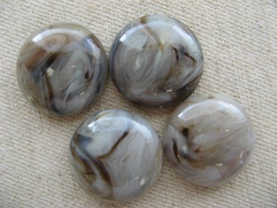 画像2: Vinatge Plastic Inlay Marble Round Cabochon