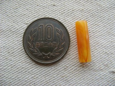 画像1: Vintage Amber Marble Tube Beads