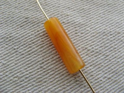 画像2: Vintage Amber Marble Tube Beads