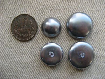 画像1: Vintage Plastic Simple Gunmetal Cabochon 