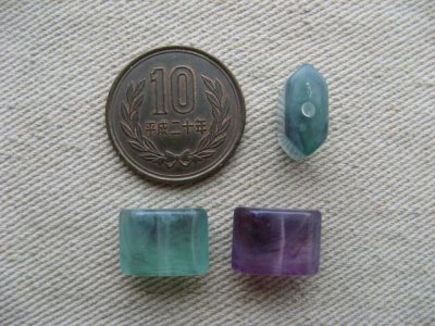 画像1: Plastic Marble Flat Rectangle Beads (Mini) 2個いり