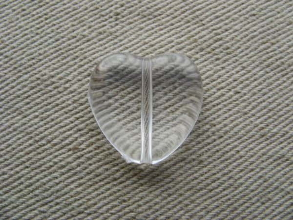 画像1: Acrylic Clear Heart Beads 2個いり (1)