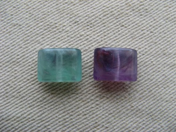 画像1: Plastic Marble Flat Rectangle Beads (Mini) 2個いり (1)
