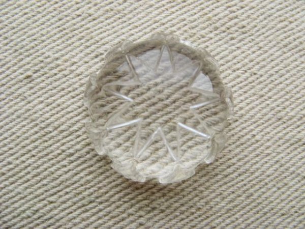 画像1: Vintage Plastic Clear Fancy Cabochon (1)