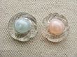 画像1: Vintage Acrylic Clear+Pearl Button Style Cabochon (1)