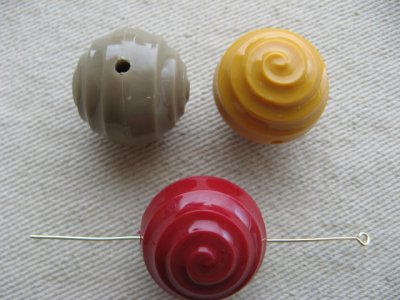 画像2: Vintage Deco Round Swirl Beads