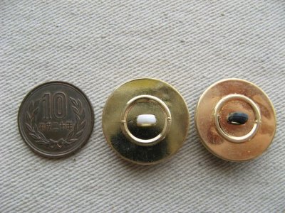 画像1: Vintage Plastic Gold Wave Button 