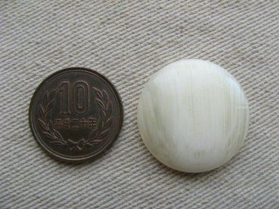 画像1: Vinatge Plastic Ivory Grassline Round Cabochon