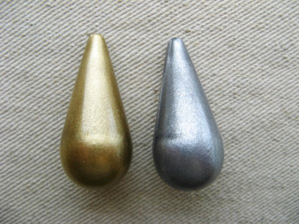 画像1: Vintage Big Teardrop Metalic Beads (1)