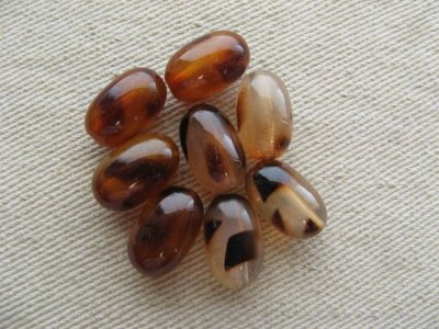 画像3: Plastic Tortoise Oval Beads 2個入り