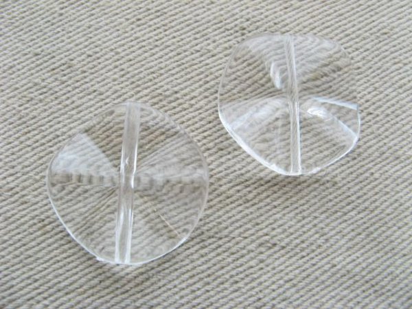 画像1: Acrylic Clear Waveform Circle Beads 2個いり (1)