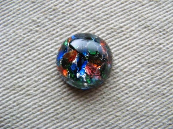 画像1: Glass Round Multi Opal Cabochon 15mm (1)