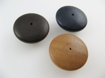 画像2: Vintage Plastic Faux Leather Cabochon 2個入り