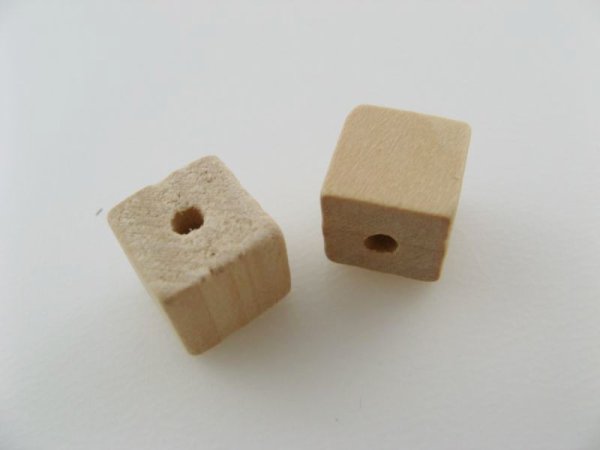画像1: Cube Organic Wood Beads 2個入り (1)
