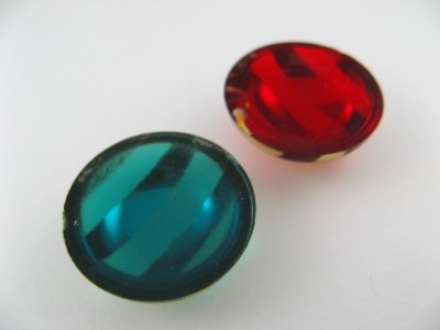 画像2: Vintage Plastic Round CL/Goldline Cabochon